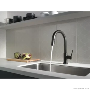 Delta Matte Black Pull-Down Kitchen Faucet with Touch Control 9159T-BL-DST