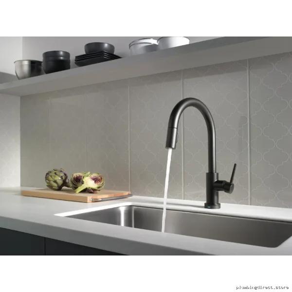 Delta Matte Black Pull-Down Kitchen Faucet with Touch Control 9159T-BL-DST