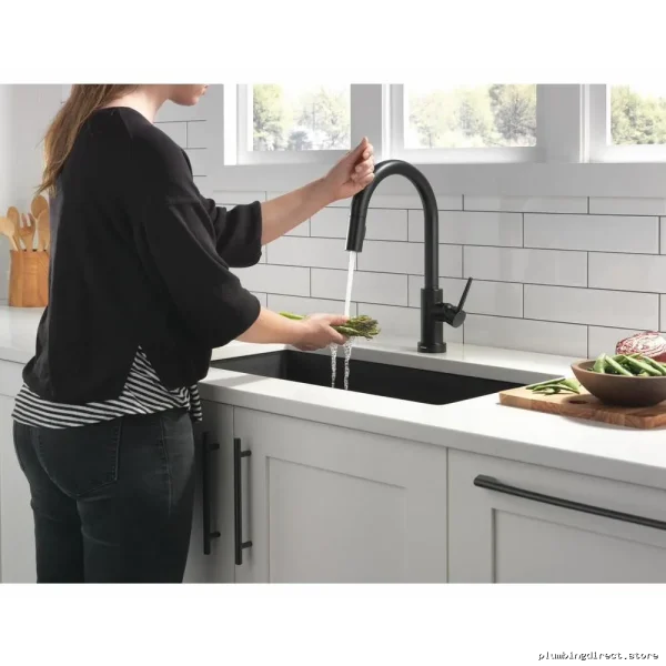Delta Matte Black Pull-Down Kitchen Faucet with Touch Control 9159T-BL-DST - Image 3
