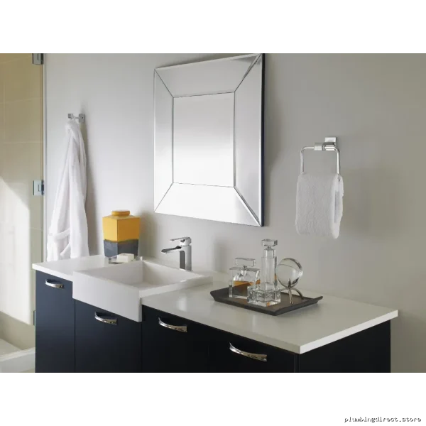Delta Matte Black Towel Ring 77546-BL - Modern Bathroom Hardware - Image 2