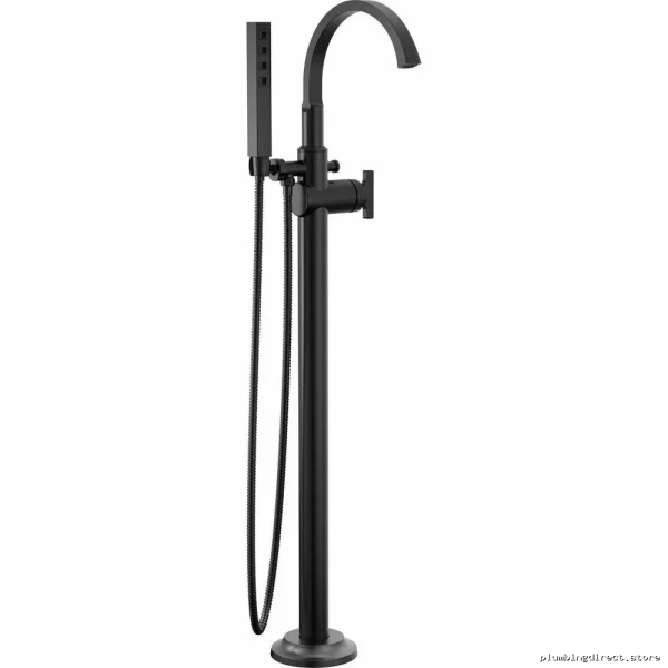 Delta Matte Black Floor Mount Tub Filler Trim T4788-BLLHP-FL - Image 2