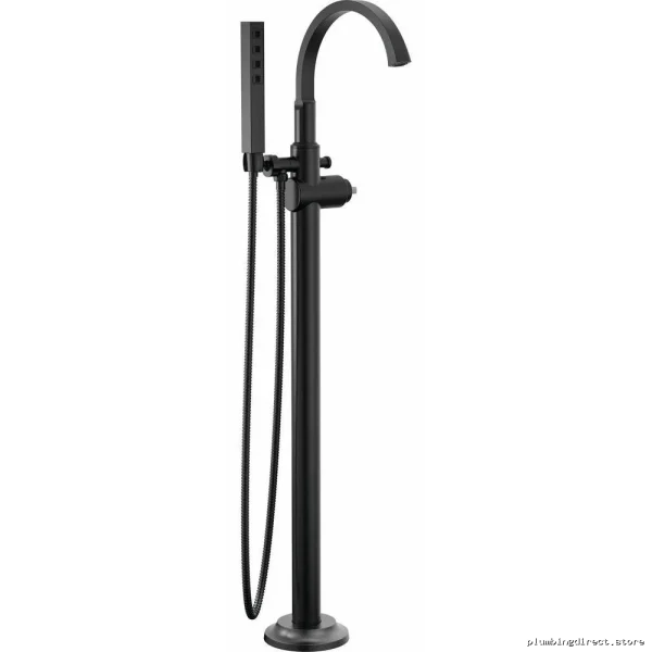 Delta Matte Black Floor Mount Tub Filler Trim T4788-BLLHP-FL - Image 3