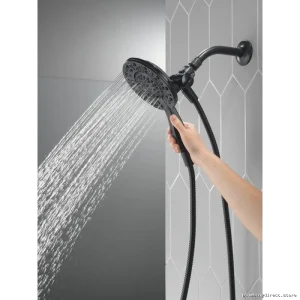Delta Matte Black 4-Spray Two-in-One Showerhead with 4 Settings