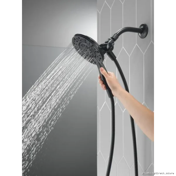 Delta Matte Black 4-Spray Two-in-One Showerhead with 4 Settings