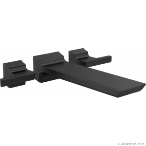 Matte Black Wall-Mount Tub Faucet Trim for Bathroom - Delta