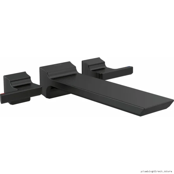 Matte Black Wall-Mount Tub Faucet Trim for Bathroom - Delta