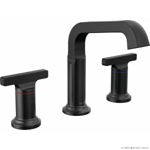 Widespread Bathroom Faucet in Matte Black | Tetra 35587-BL-DST Delta