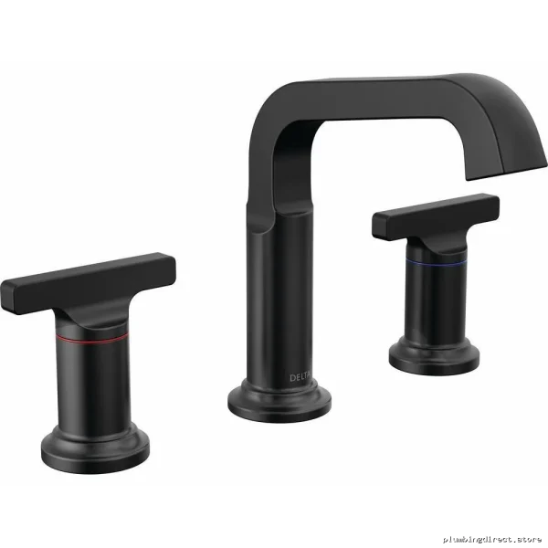 Widespread Bathroom Faucet in Matte Black | Tetra 35587-BL-DST Delta