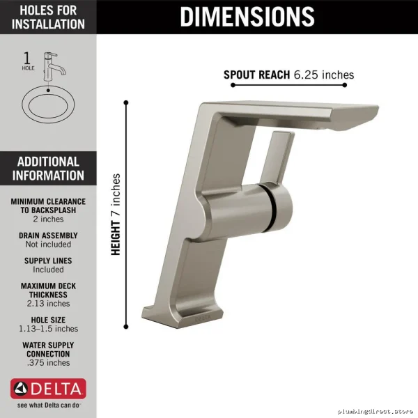Mid-Height Vessel Sink Faucet - Stainless Steel Lumicoat Finish Delta 699-SS-PR-DST - Image 3