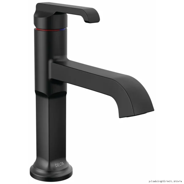 Single Hole Bathroom Faucet Minimalist Matte Black Design Tetra 589-BLLPU-DST Delta - Image 2