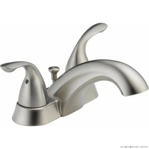 Modern 2-Handle Center-Set Stainless Steel Kitchen & Bath Faucet | Delta 2523LF-SSMPU