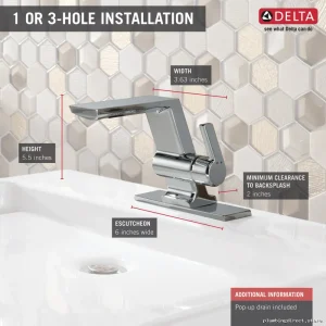 Delta Pivotal Modern Chrome Single-Hole Bath Faucet – Sleek Design #MPU-DST