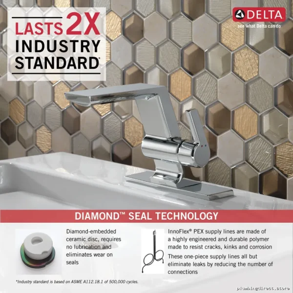 Delta Pivotal Modern Chrome Single-Hole Bath Faucet – Sleek Design #MPU-DST - Image 3