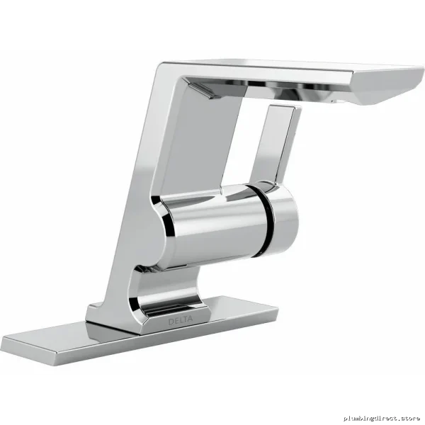 Delta Modern Single Hole Bathroom Faucet Lumicoat Chrome Finish No Pop Up - Image 2