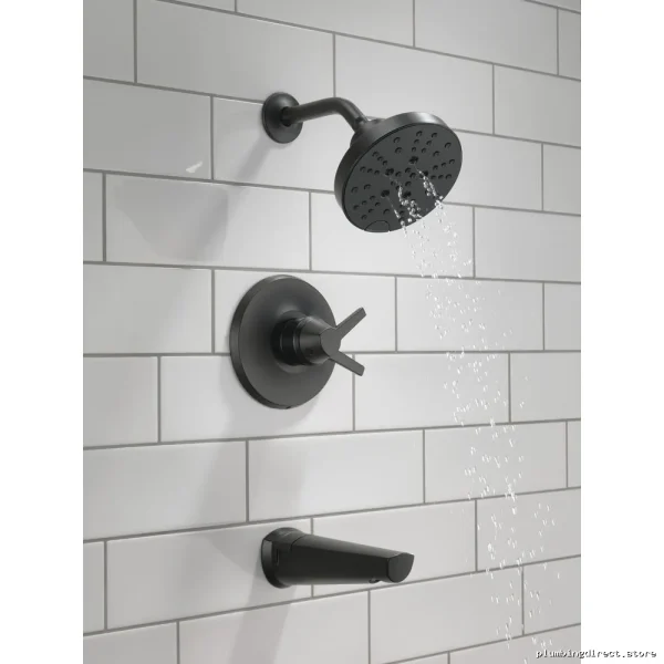 Delta Monitor 17 Series H2Okinetic Matte Black Shower System Trim T17472-BL - Image 2
