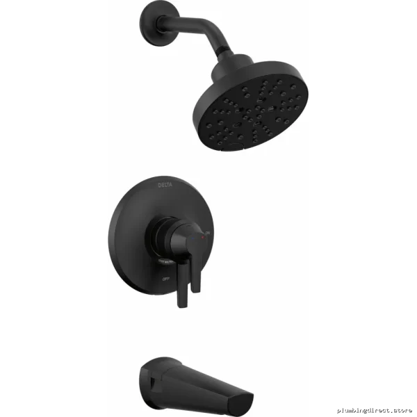Delta Monitor 17 Series H2Okinetic Matte Black Shower System Trim T17472-BL - Image 3