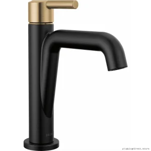 Delta Nicoli 15849LF-GZ Matte Black/Champagne Bronze Bathroom Sink Faucet