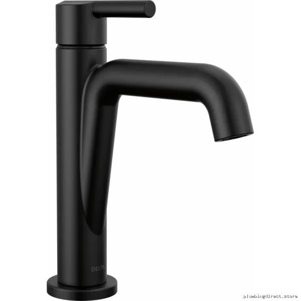 Modern Matte Black Single-Hole Nicoli Bathroom Faucet - Model 15849LF-BL Delta - Image 2