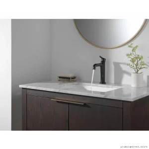 Modern Matte Black Single-Hole Nicoli Bathroom Faucet - Model 15849LF-BL Delta