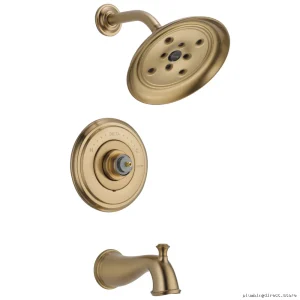 Delta H2Okinetic No-Handle Tub & Shower Trim - Champagne Bronze