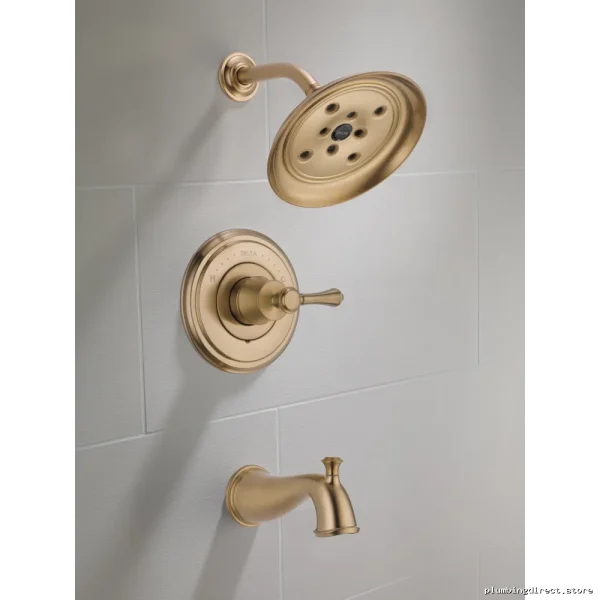 Delta H2Okinetic No-Handle Tub & Shower Trim - Champagne Bronze - Image 2