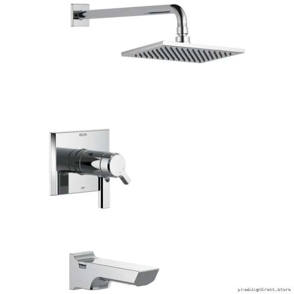 Delta Pivotal 17T Series Chrome Tub & Shower Trim with H2Okinetic TempAssure