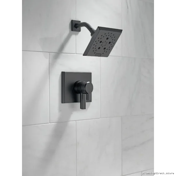 Pivotal 17" H2Okinetic Shower Trim - Premium Matte Black T17299-BL Delta - Image 5