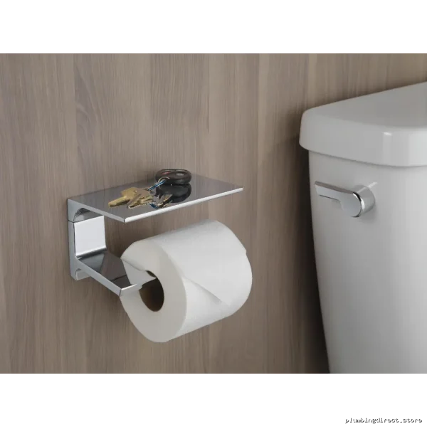Delta Pivotal Toiletpaperholder Withshelf – Sleek Stainlessteel Design - Image 2