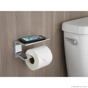 Delta Pivotal Toiletpaperholder Withshelf – Sleek Stainlessteel Design