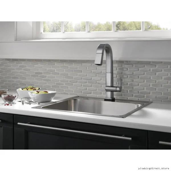 Delta Pivotal Touch Bar Kitchen Faucet with Powerful Pulldown Spray - Arctic Stainless 9993T-AR-DST