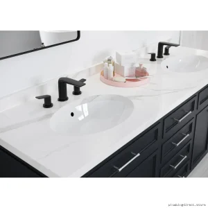 Delta Portage High-Arc Widespread Bathroom Faucet Matte Black No Pop-Up