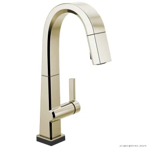 Delta Polished Nickel Pull-Down Kitchen Faucet with Touch Bar Technology