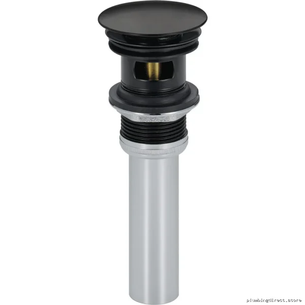 Push-Activated Pop-Up Drain with Overflow Protection - Matte Black Delta 72173-BL