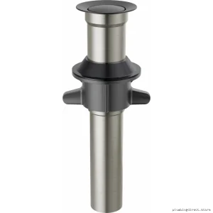 Delta Push-Pop No-Drain Bathtub Overflow Drain in Matte Black Metal