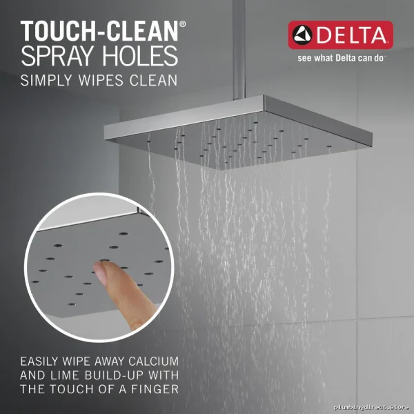 Delta Rainfall Shower Head - H2Okinetic Water-Saving, UltraSoak Chrome - Image 3