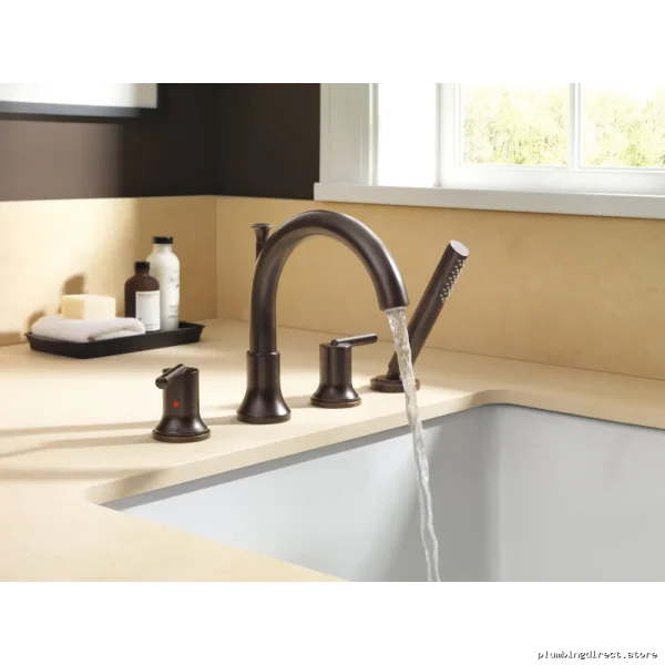 Delta Roman Tub Faucet Kit with Hand Shower - Venetian Bronze T4759-RB - Image 3