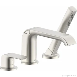 Delta Stainless Steel Roman Tub Faucet with Hand Shower Kit T3763-SS