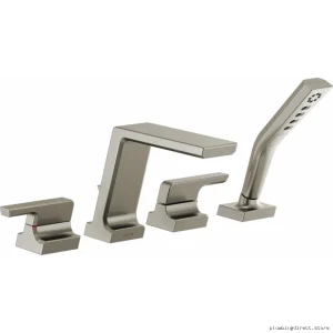 Delta Roman Tub Faucet with Hand Shower in Lumicoat Stainless Steel T4799