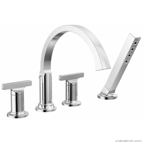 Delta Roman Tub Faucet with Hand Shower in Chrome T4788-PR-LHP Trim Kit - Image 2