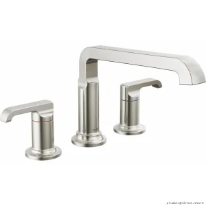 Delta Roman Tub Trim - Lumicoat Stainless Steel Faucet Without Handles T2789