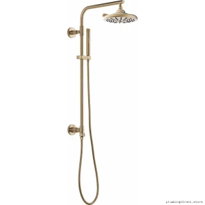 Delta Round Champagne Bronze Shower Kit - Complete Bathroom Fixture Set DF-CKIT27-RCZ