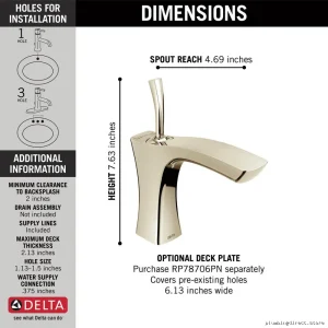 Delta Polished Nickel Single Handle Bathroom Sink Faucet 552LF-PNLPU