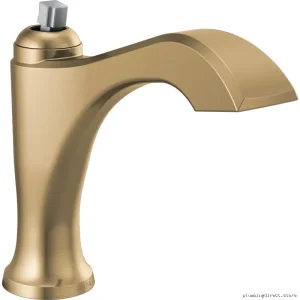 Champagne Bronze Minimalist Handle Single Hole Bathroom Faucet - 556-CZLPU-LHP-DST Delta