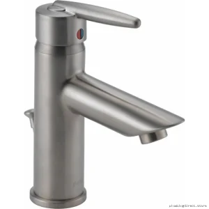 Delta Single-Hole Stainless Steel Bathroom Faucet - Contemporary Kitchen Sink