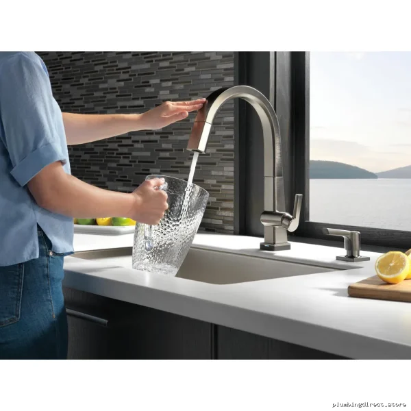Delta Smart-Pivot Touch Control Kitchen Sink Tap With Pull-Down Sprayer & Chrome Finish - Image 3