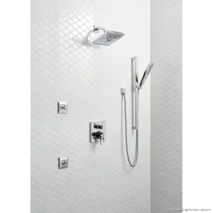 Square Wall Elbow Shower Arm in Lumicoat Chrome Finish - Delta