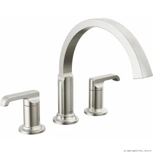Delta Lumicoat Stainless Roman Tub Trim T2788 No Handles Faucet