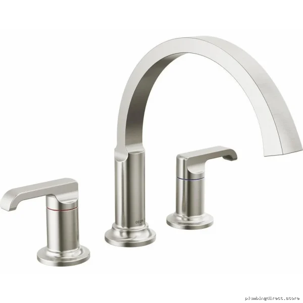 Delta Lumicoat Stainless Roman Tub Trim T2788 No Handles Faucet