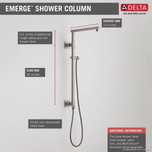 Delta 58420-SS Stainless Steel Angular Shower Column 26 - Modern Design