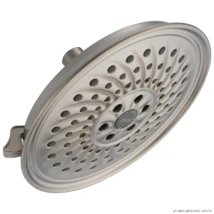 Delta Stainless Steel Rain Shower Head with 3 Spray Settings H2Okinetic